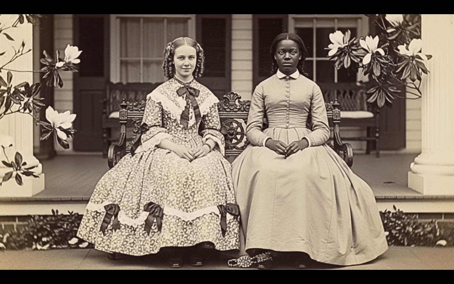 AI generated photo titled An Innocent picture of Two Friends reveals a secret.